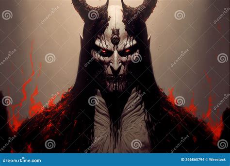 Ai Generated Illustration Of A Scary Demonic Satanic Horror Character