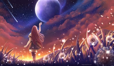 Fondos De Pantalla Paisaje Anime Cielo Estrellas Universo Papel