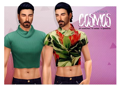 Cosmos Cowled Crop Top Viiavi Crop Tops Sims 4 Male Clothes Sims