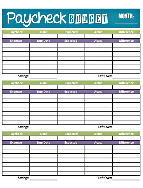 Monthly Budget Form Fillable —