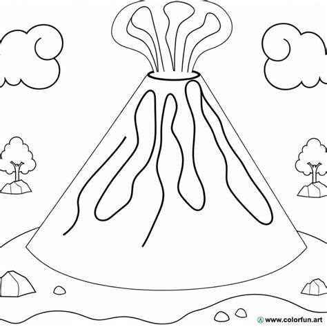 Coloriage Facile Dun Volcan à Télécharger Ou à Imprimer Gratuitement