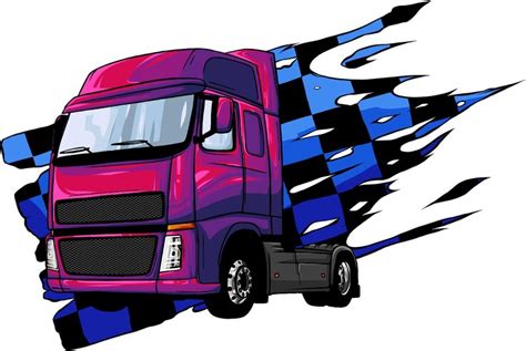 Premium Vector Semi Truck Vehicle Vector Illustration