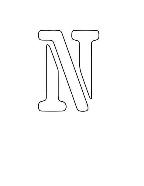 Cursive Letter N Stencil