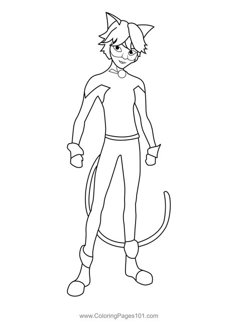 Cat Noir Miraculous Ladybug Coloring Page For Kids Free Miraculous