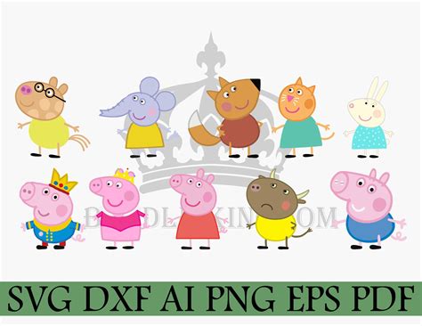 Peppa Pig Svg Peppa Pig Birthday Svg Peppa Pig Silhouette Svg Mama