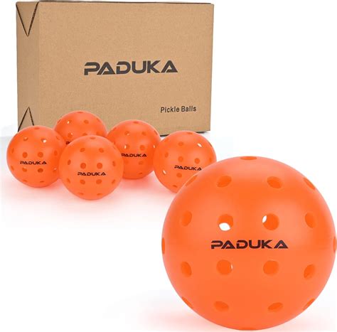 Paduka Pickleball Balls 6 Pack 40 Holes Outdoor Orange