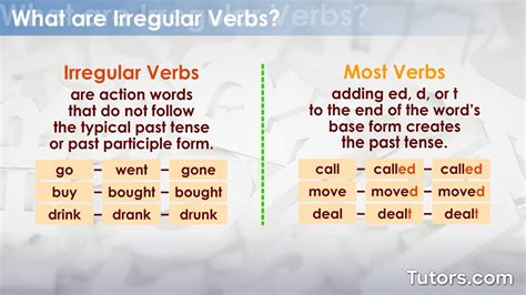 Irregular Verbs In English Definition And Examples