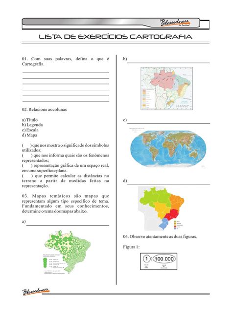 Lista De Exercícioscartografia Map Cartography