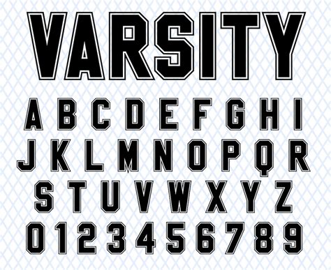 Varsity Font Ttf Svg Files Varsity Font College Font Sport Font Cricut