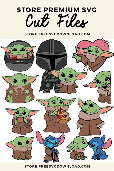 Baby Yoda Svg Bundle Mandalorian Svg Baby Yoda Stitch Svg Baby Youda