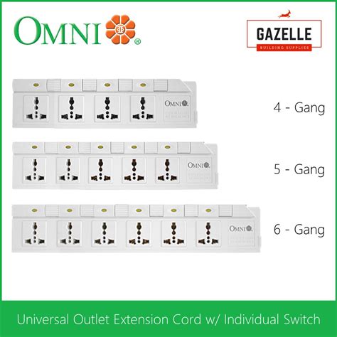 Omni Extension Cord Set With Individual Switch 4 5 6 Gang Wed 340 Wed