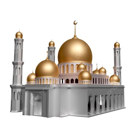 Mezquita Dorada Realista 3d Png Dibujos Masjid Mezquita Islam Png Y