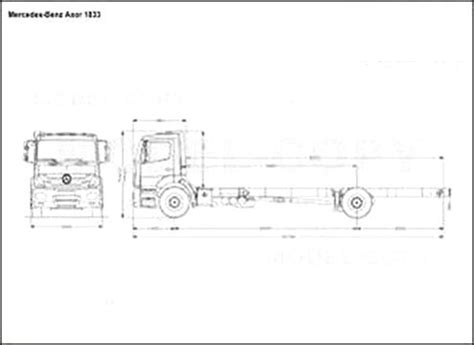 Mercedes Benz Axor 1833 2D Drawing Blueprints 38346 Model COPY