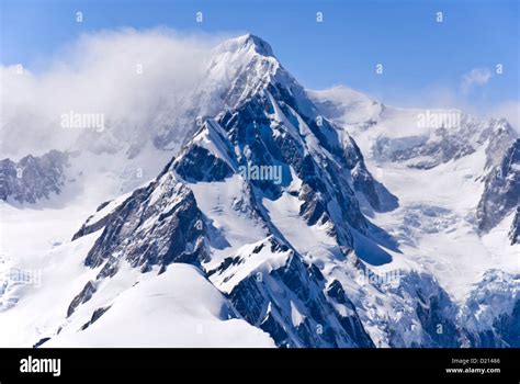 An Aerial Photograph Of Mount Tasman In The Cloud Stock Photo Alamy