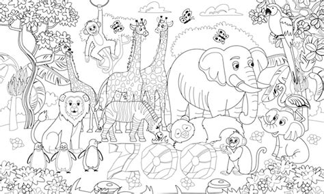 Grand Livre De Coloriage Avec Des Animaux De Zoo Lettres De Pierre Zoo