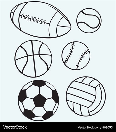 Collection Sports Balls Royalty Free Vector Image