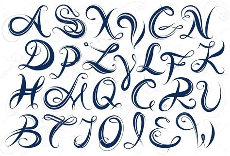 Imágenes Letras En Manuscrita Letras Manuscritas Abecedario — Vector