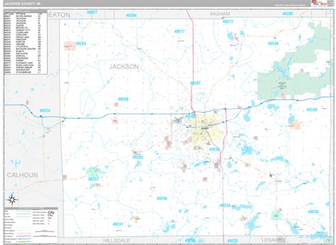 Jackson County Mi Wall Map Premium Style By Marketmaps Mapsales