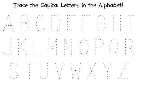 Trace Alphabet Capital Letters