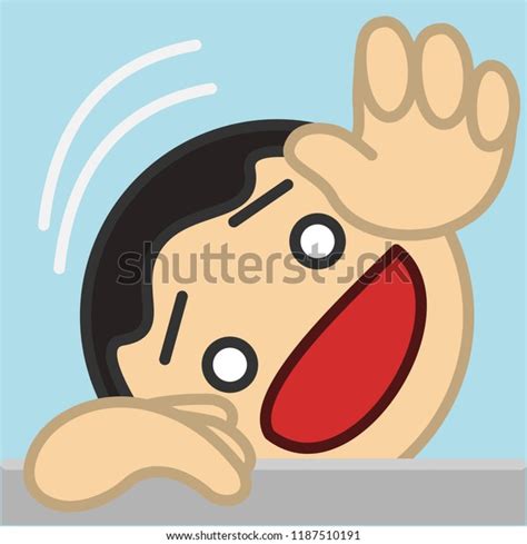 Emoji Guy Falls Cliff Building Roof Stock Vector Royalty Free