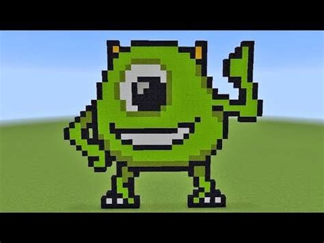 How To Build Mike Wazowski From Monsters Inc Pixel Art In Minecraft