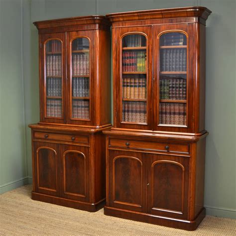 Fabulous Quality Unusual Pair Of Victorian Mahogany Antique Bookcases