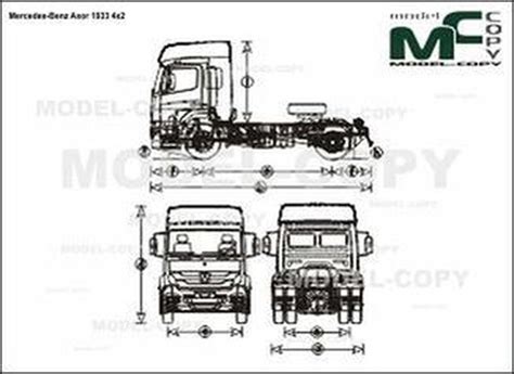 Mercedes Benz Axor 1933 4x2 2D Drawing Blueprints 41099 Model