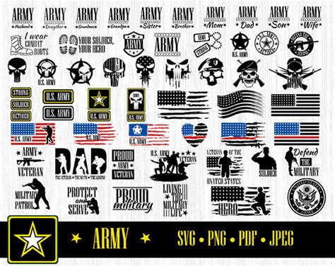 Military Svg Bundle Army Svg Military Clipart Army Army Etsy