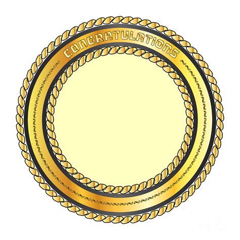 Blank Gold Congratulations Border Digital Art By Bigalbaloo Stock