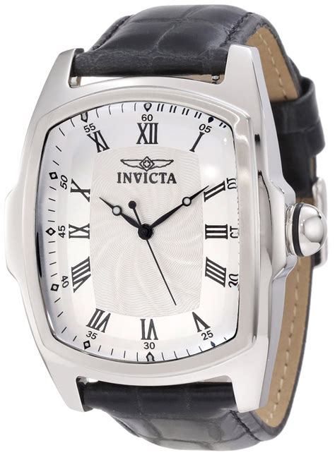 Invicta Mens 12849 Lupah Silver Dial Leather Watch Set With