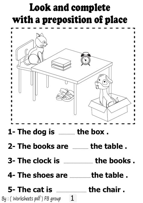 Grade 3 Preposition Of Place Worksheet