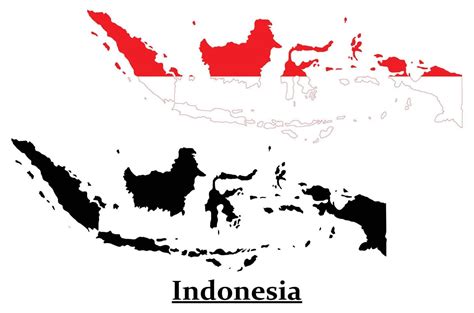 Indonesia National Flag Map Design Illustration Of Indonesia Country