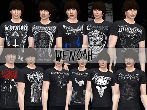 Wenoahs Black Metal Tee Sims 4 Mods Clothes Sims 4 Men Clothing