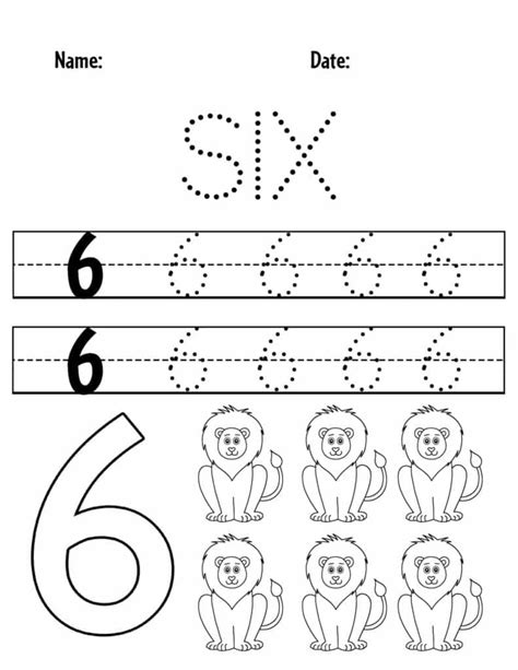 Free Number 6 Worksheets For Preschool ⋆ The Hollydog Blog Worksheets