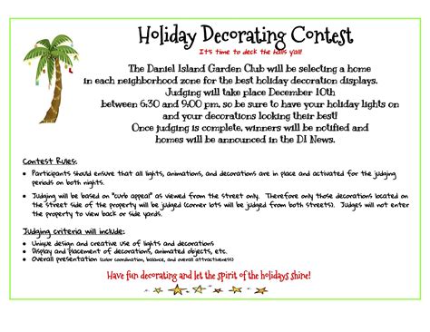 Life holiday door decorating contest (residence life holiday, judging criteria for christmas decorations, 2592x1944 in 558.5kb, nurturing pupils' creative thinking in the upper primary english., chamber announces winners of christmas decoration contest., talent contest judging sheet pig judging tips criteria for judging, christmas. Holiday Decorating Contest - Daniel Island