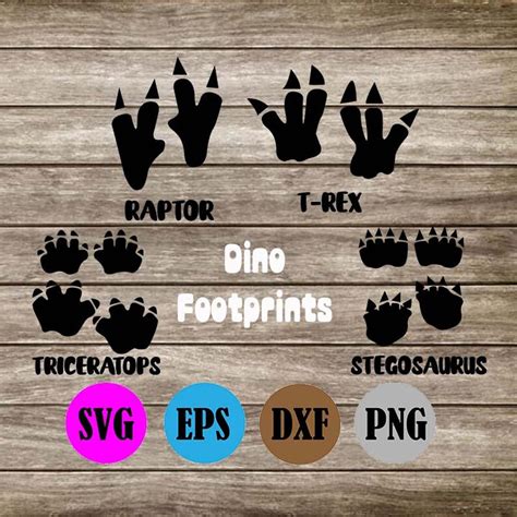 Dinosaur Footprint SVG Dino Track SVG Dinosaur Footprint Etsy