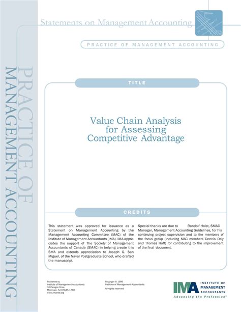 Free Printable Value Chain Analysis Templates Pdf Word Editable