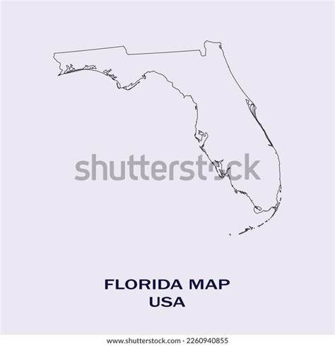 Map Florida Map Florida Outline Map Stock Vector Royalty Free