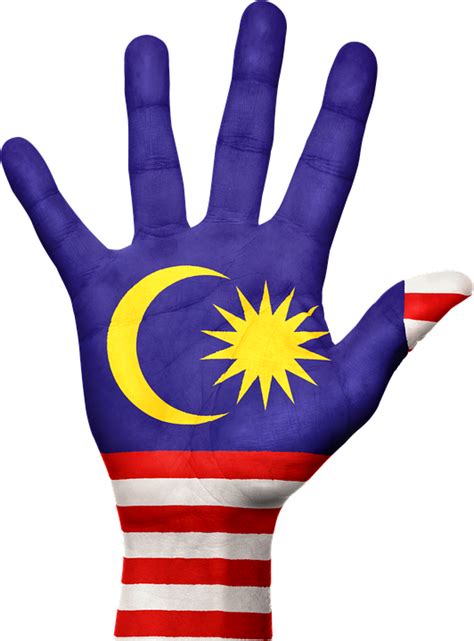 Green represents hope and agricultural resources; Malaysia Flag Hand · Free image on Pixabay