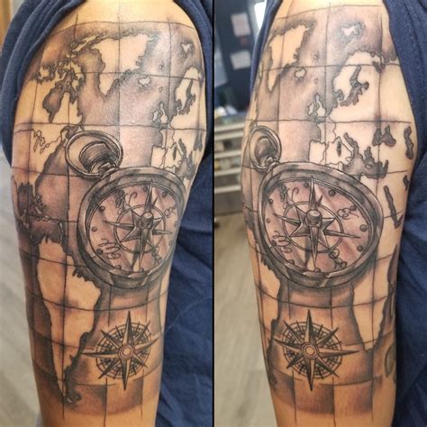 23 Amazing Map Arm Tattoos Tattoo Designs