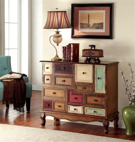 Furniture Of America Antique Walnut Kitoki Multi Drawer Storage Chest