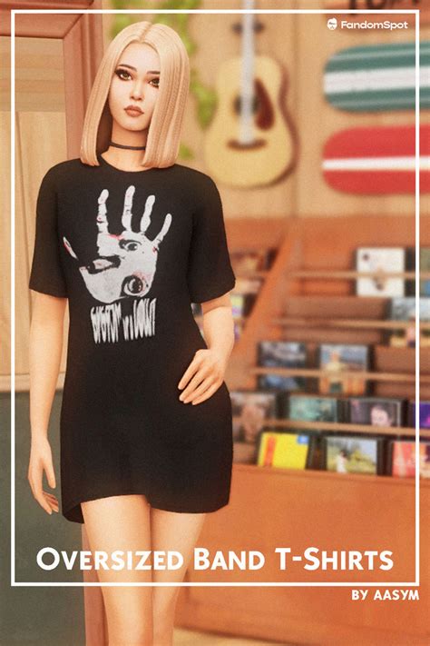 Oversized Band T Shirts Ts4 Cc In 2024 Sims 4 Mods Clothes Sims 4