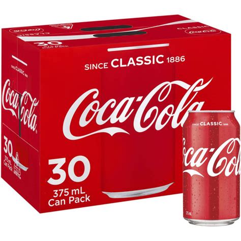 Coca Cola Classic Soft Drink Multipack Cans 375ml X30 Pack Zula Getz