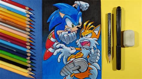 Dibujando A Sonic Vs Tails Archie Comics Drawing Sonic Vs Tails