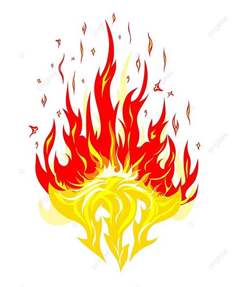 Bright Burning Flamebrightly Blazing Fire Yellow Graphic The Flame Of A