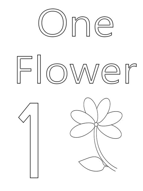 Number 1 Coloring Pages For Preschoolers