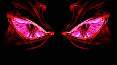 Two Scary Red Eyes In The Night Wallpaper Download 2560x1440