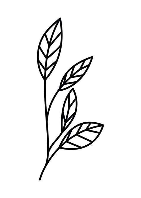 Tatuaje Minimalista De Una Planta Con Cuatro Hojas 2740350 Vector En