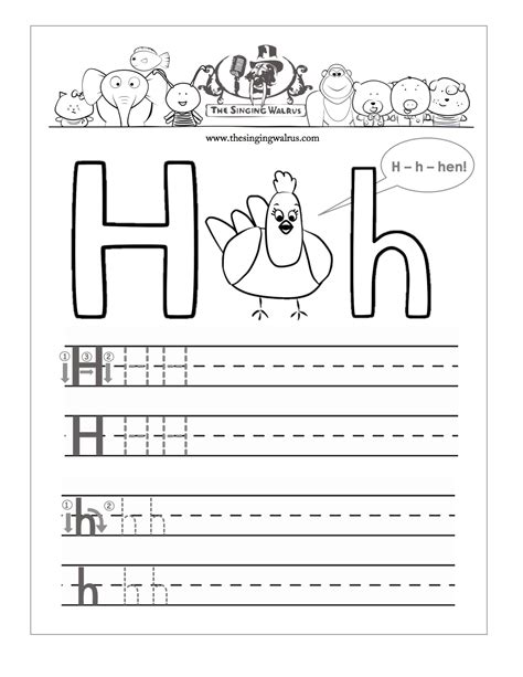 Letter H Worksheets For Kindergarten