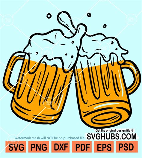 Beer Mugs Cheers Svg Beers Cheers SVG Beer Vector Beer Clipart